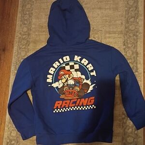 Mario Kart Racing Kids Blue Hoodie         size 6 / 7